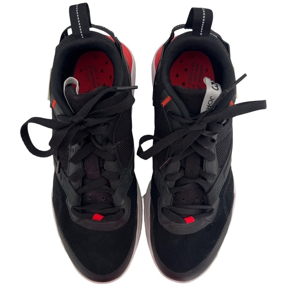 NIKE • Jordan Air Black & Red NFH 'Bred Sneakers Athletic Basketball Shoes - Picture 6 of 11